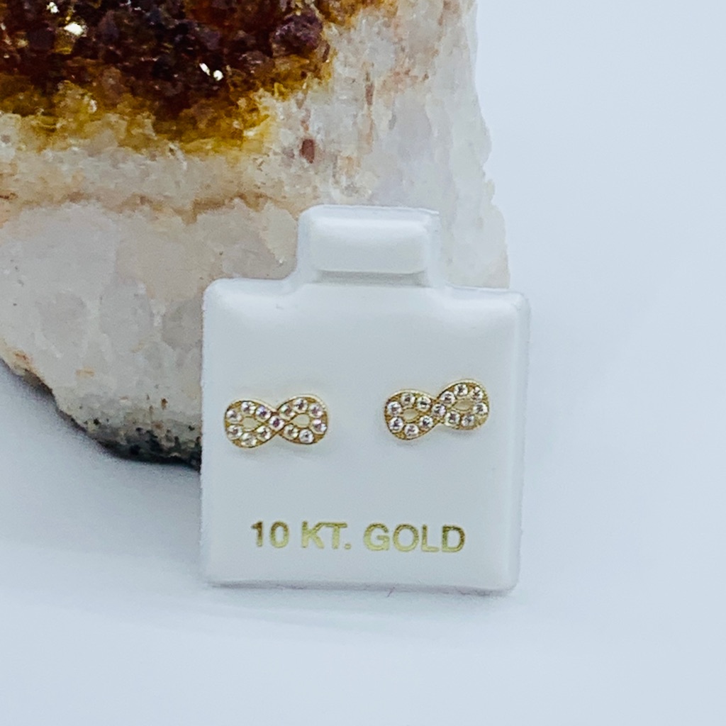 10k Solid Gold Earrings Tiny Infinity